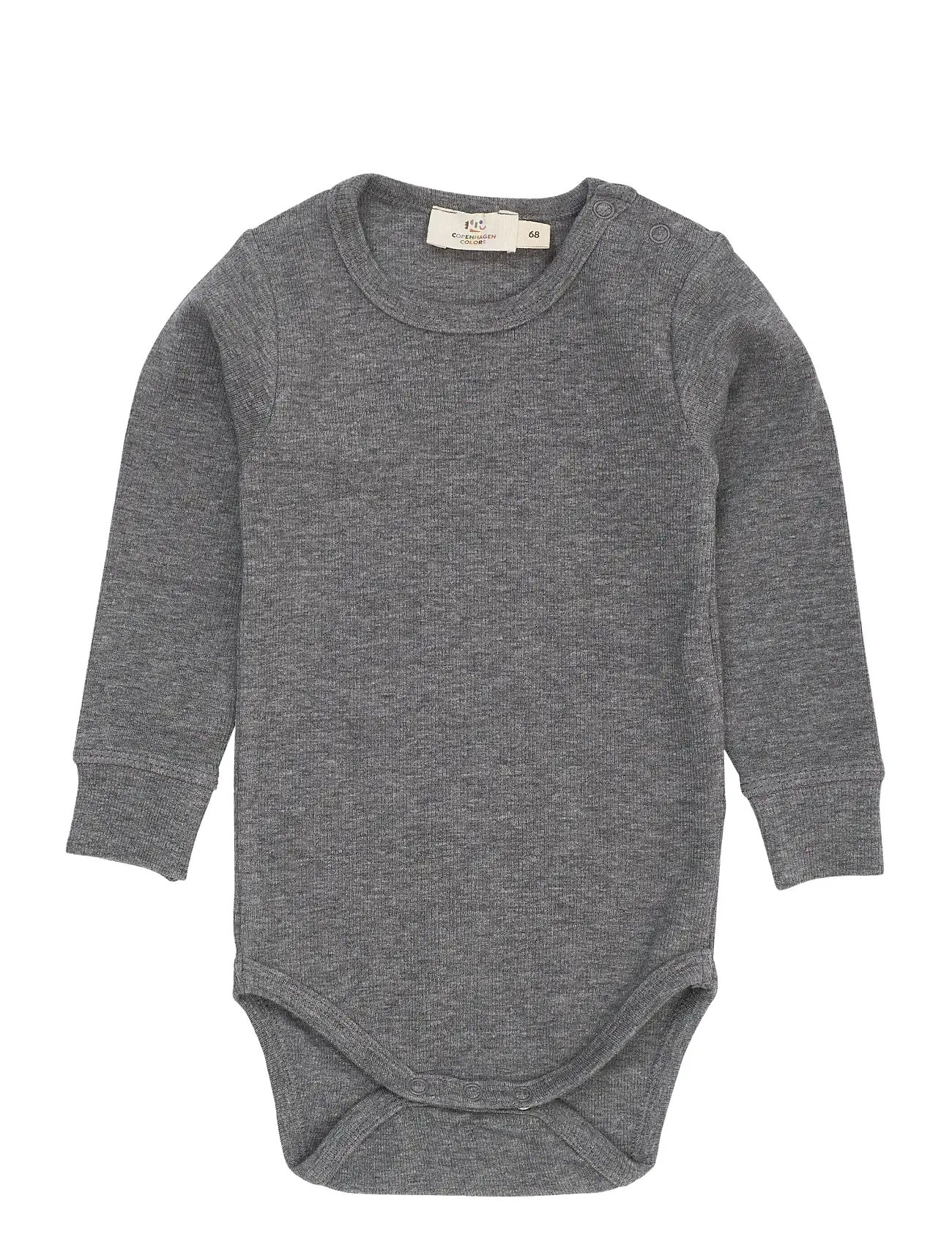 Copenhagen Colors Modal Rib Ls Body, 86, Grey, Bodys > Langærmede, Børn