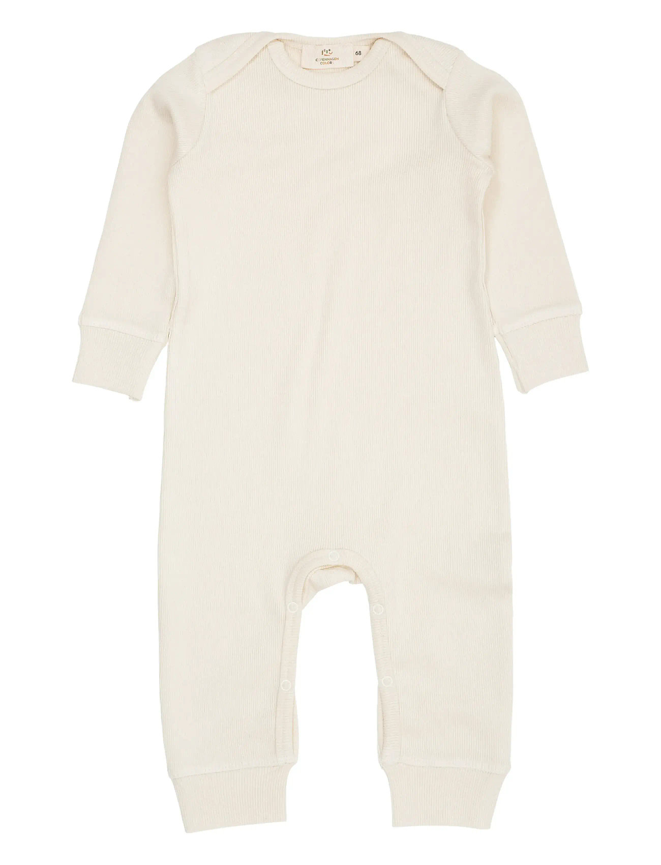 Copenhagen Colors Modal Full Body Romper, 68, Cream, Bodysuits > Langærmede Bodysuits, Børn
