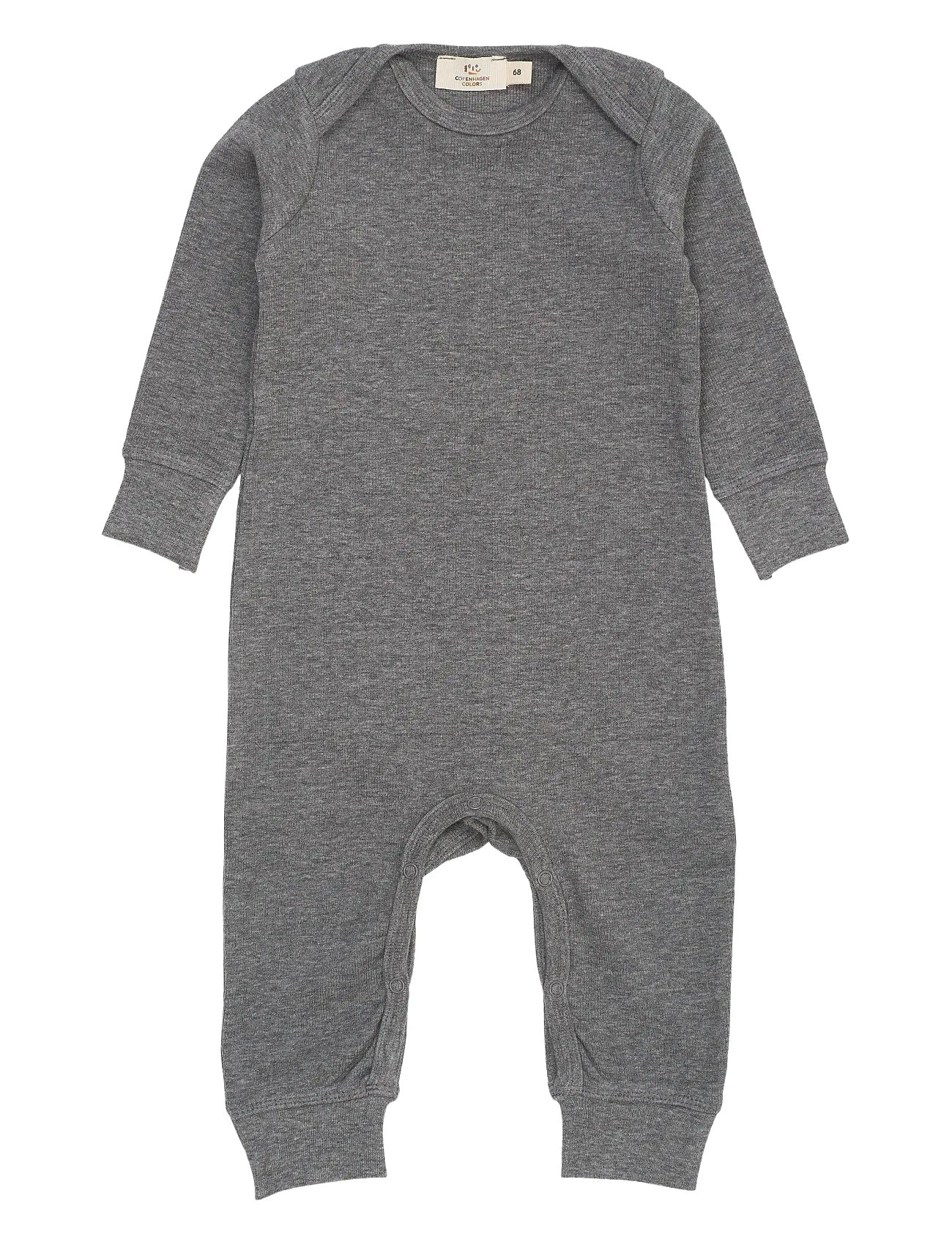 Copenhagen Colors Modal Full Body Romper, 86, Grey, Bodysuits > Langærmede Bodysuits, Børn