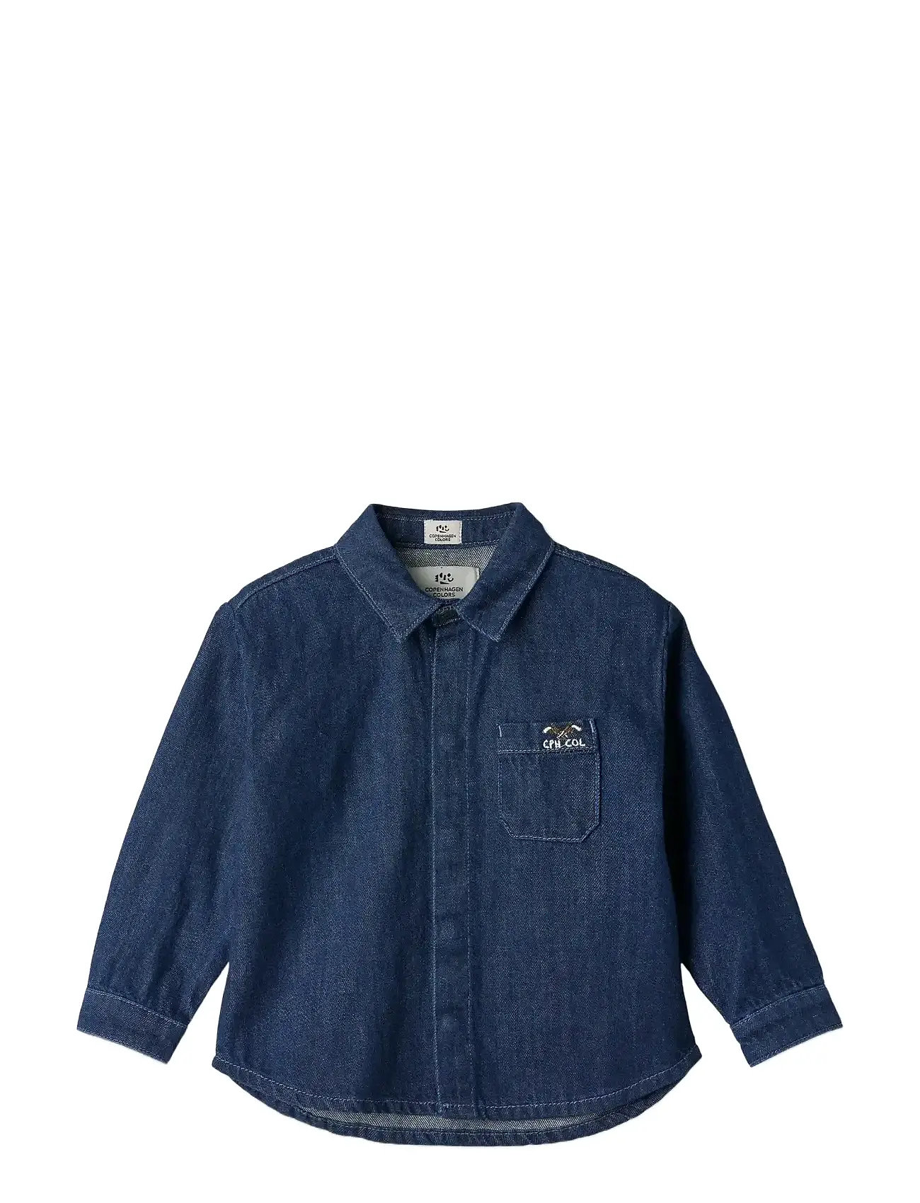 Copenhagen Colors Organic Denim Cowboy Shirt - Regular Fit, 104, Navy, Skjorter > Langærmede Shirts, Børn
