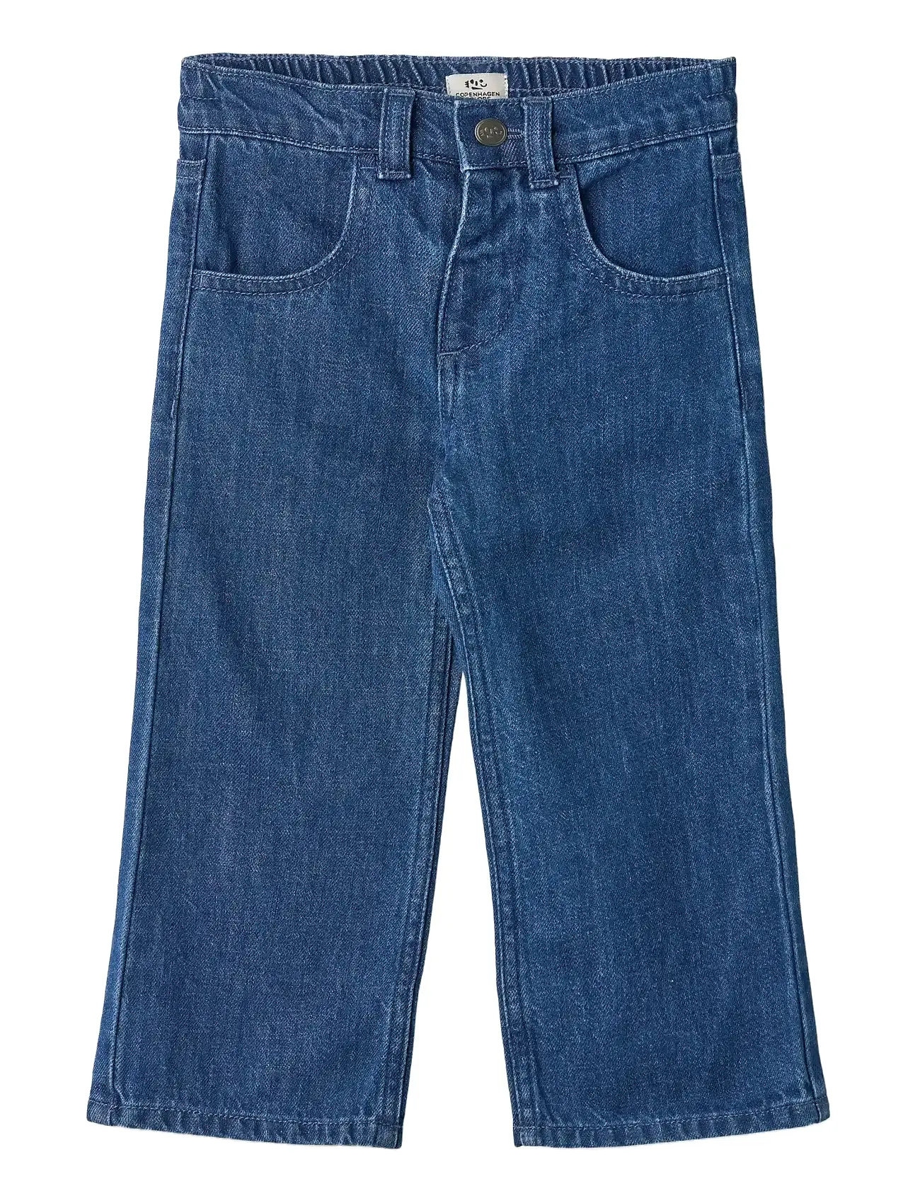 COPENHAGEN COLORS Organic Denim Hosen W. Pocket Embroidery & Wide Bein Blau - 140 - Kinder