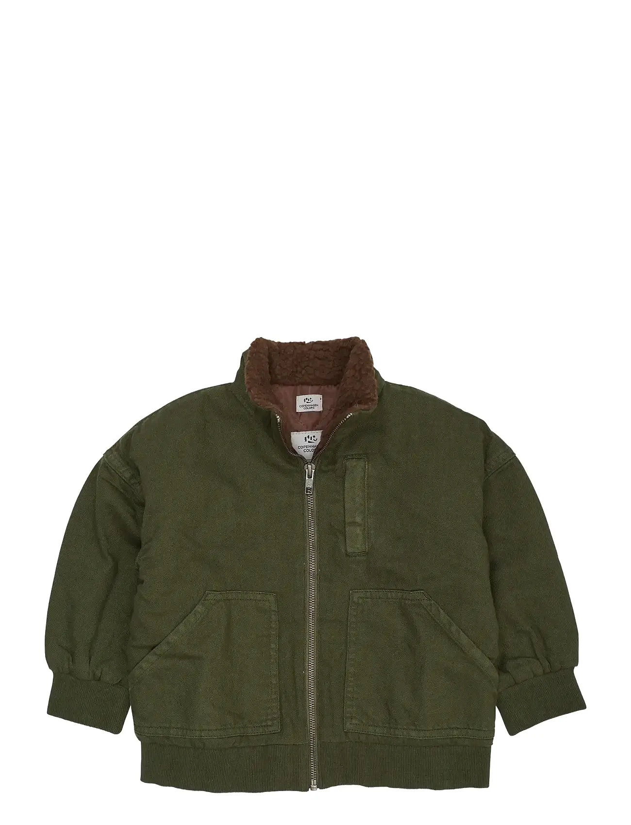 COPENHAGEN COLORS Twill Bumper Jacke W. Sherpa Collar Khaki - 146 - Kinder