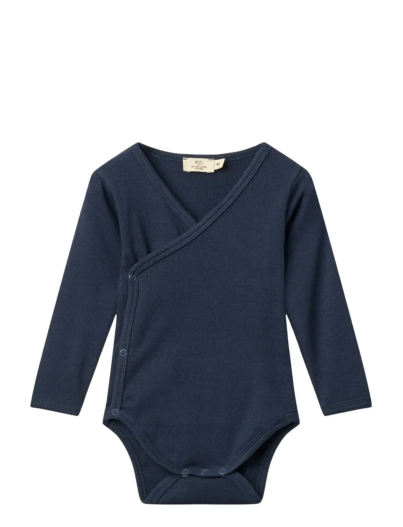 Copenhagen Colors Modal Rib Cross Over Body W. Ls, 50, Navy, Bodys > Langærmede, Børn