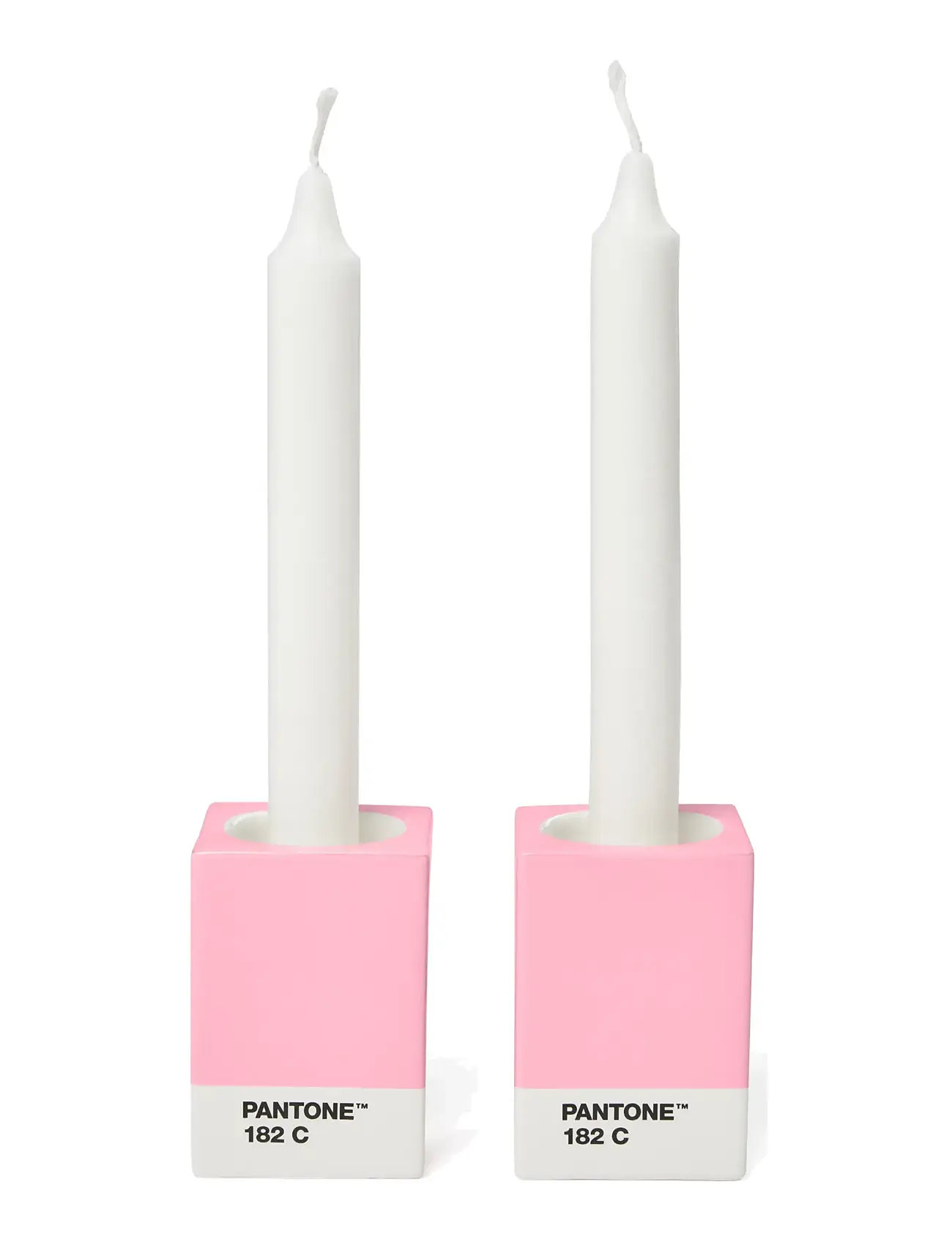 PANTONE Pantone Candlestick Set Of 2, One Size, Pink