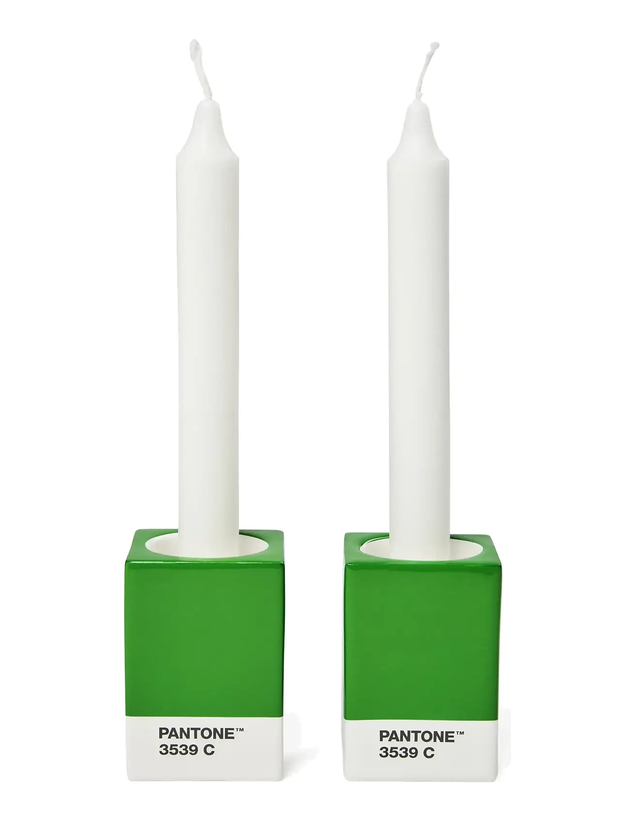 PANTONE Pantone Candlestick Set Of 2, One Size, Green