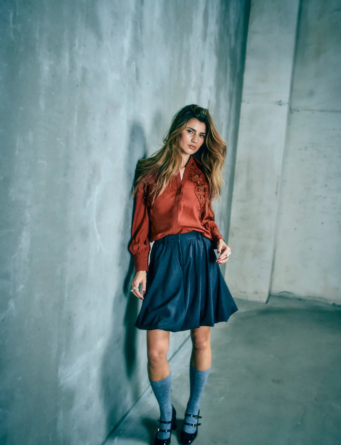 Copenhagen Muse cmtailor-Skirt Is A Short Balloon Skirt In The Iconic Tailor Material With Side, L, Grey, Nederdele > Korte Nederdele, Dame