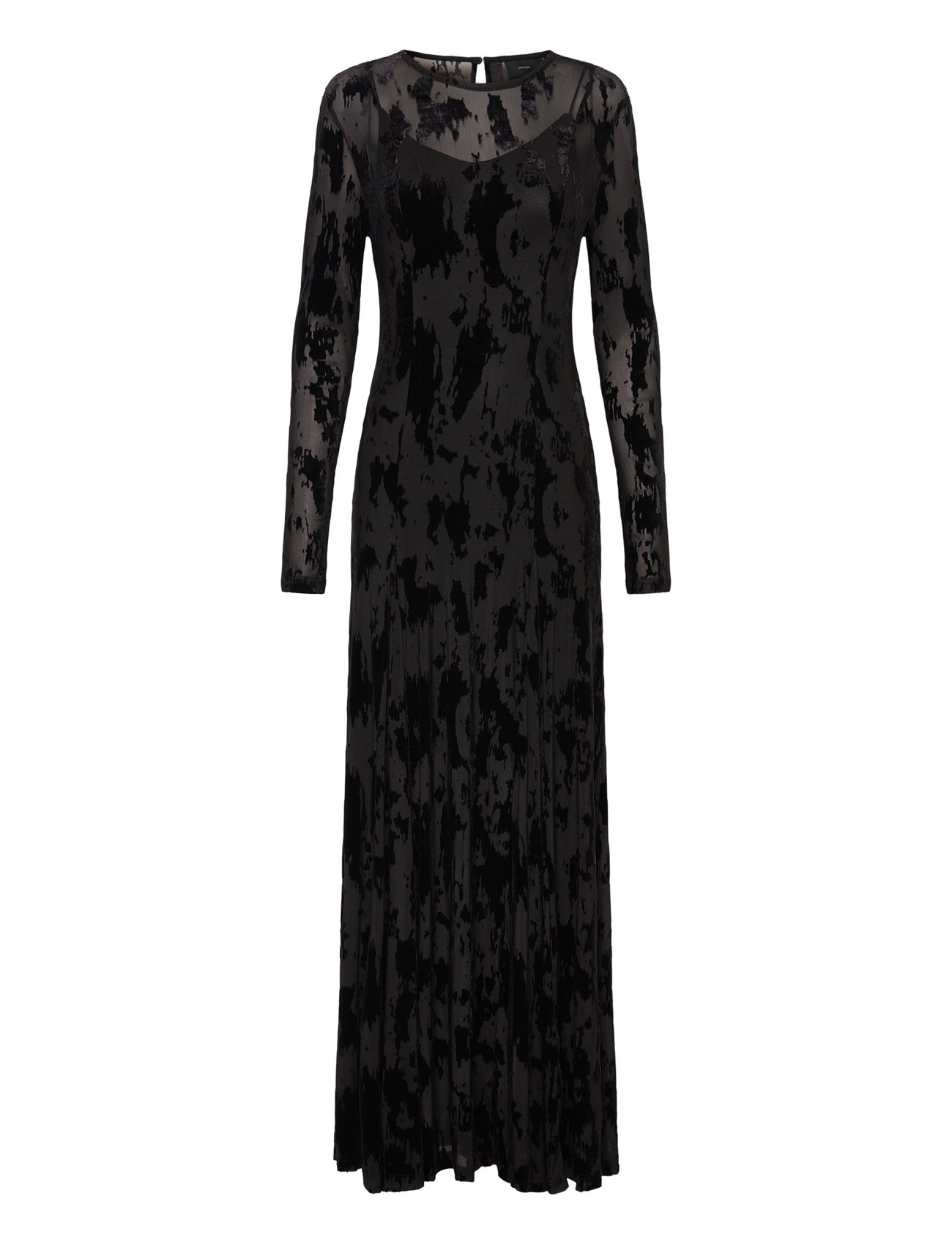 COPENHAGEN MUSE Cmflame-Kleid Is A Kleid In An Elegant Mesh Material With An All-Over Flock Effe Schwarz - XS - Damen