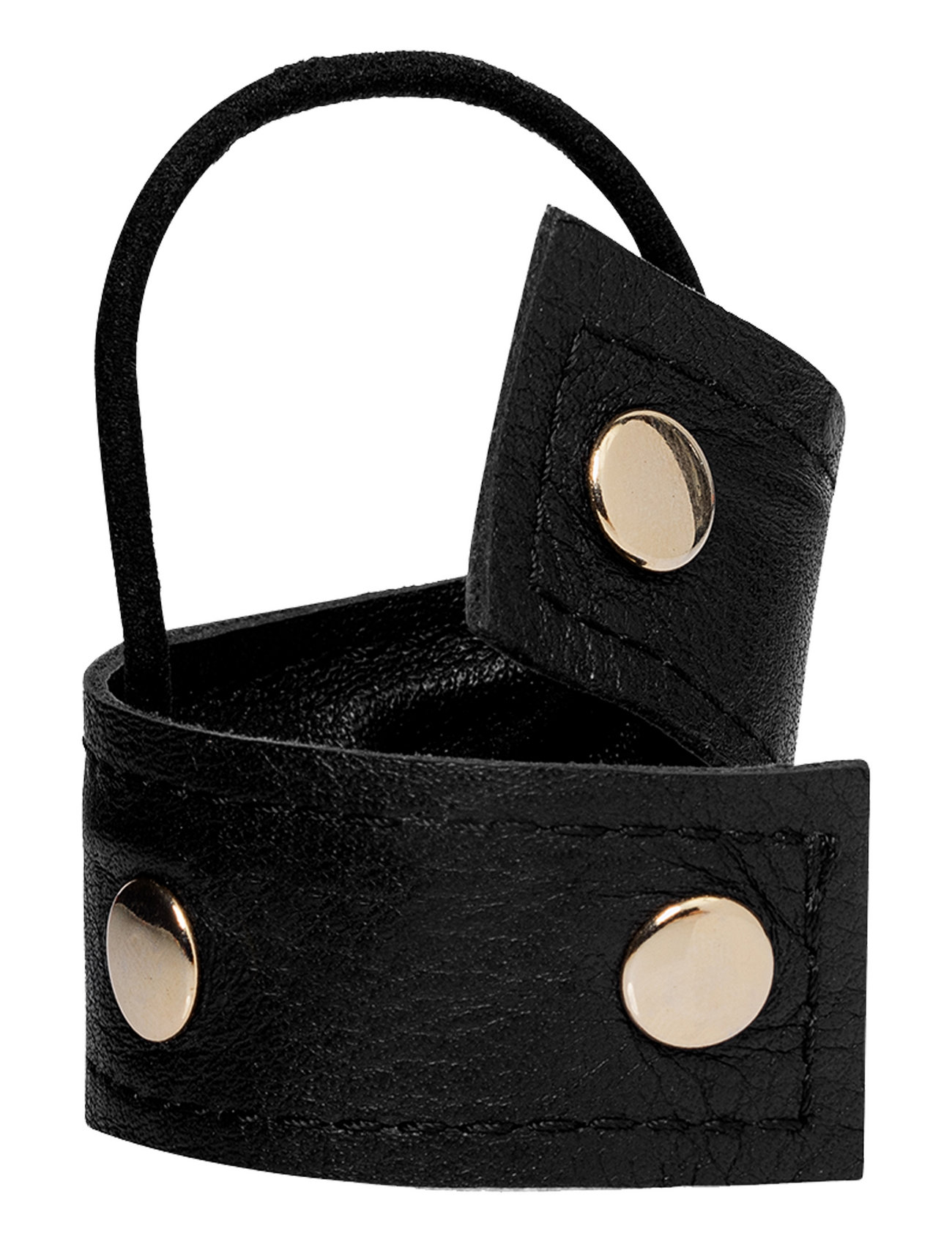 Leather Band Short Bendable Rivets Black Corinne