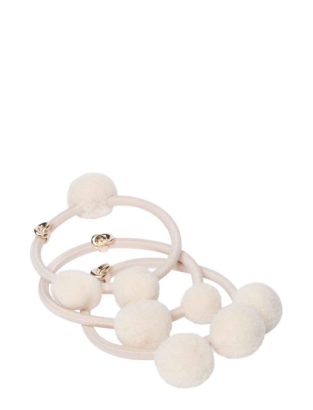 Hair Tie Pom Pom "Ibiza" 3-Pack Cream Corinne