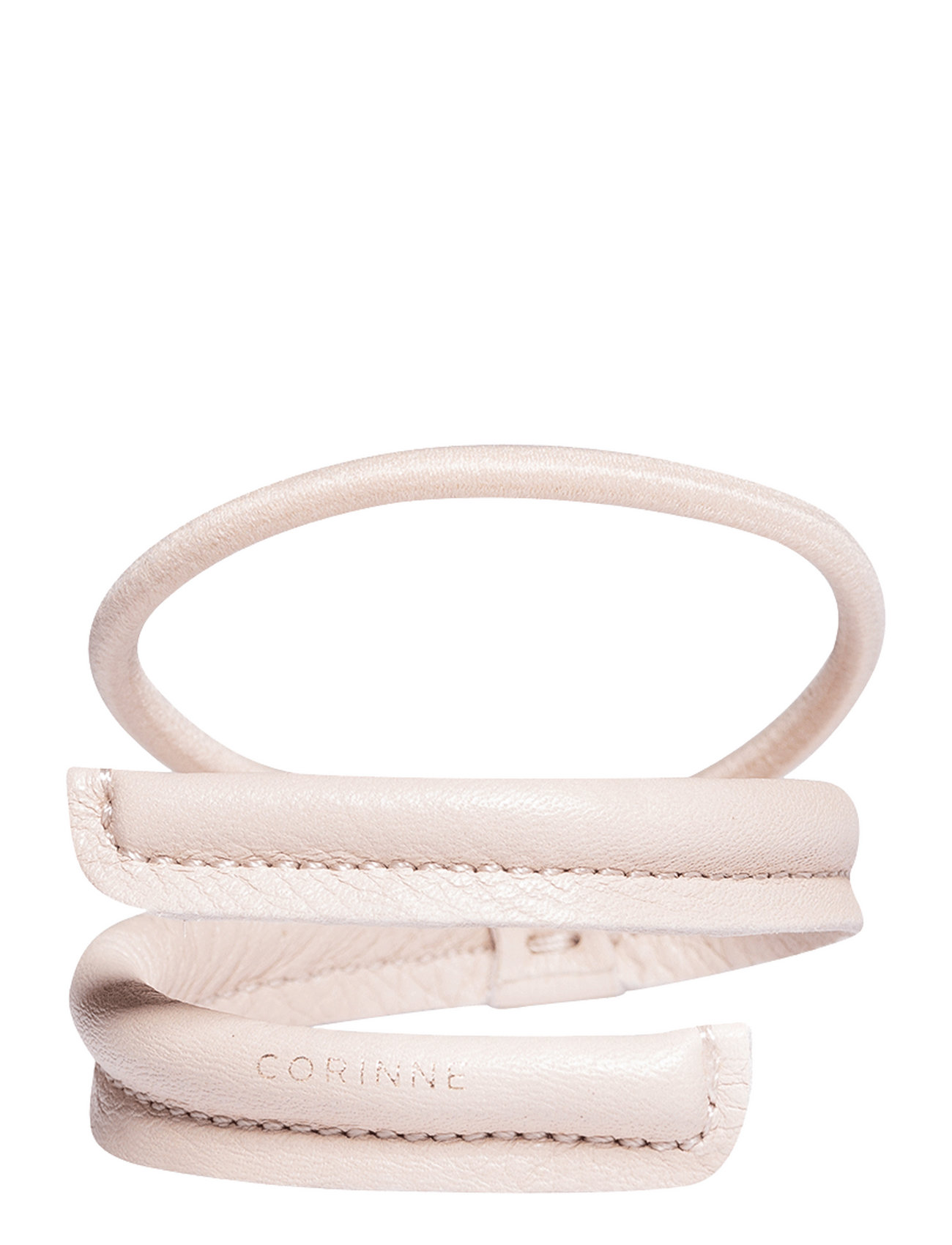 Leather Band Short Narrow Bendable Cream Corinne