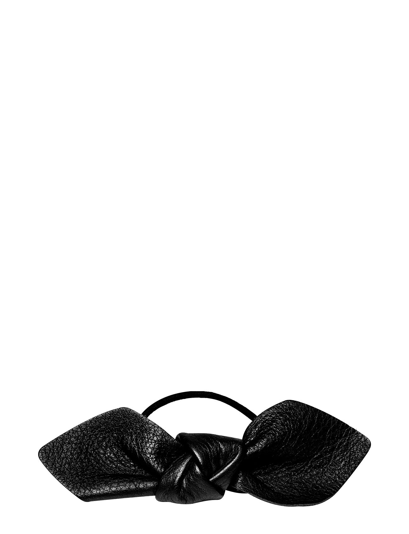 Corinne "Leather Bow Big Hair Tie Accessories Scrunchies Black Corinne"