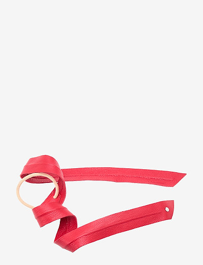 Leather Band Long Bendable - scrunchies - strawberry red