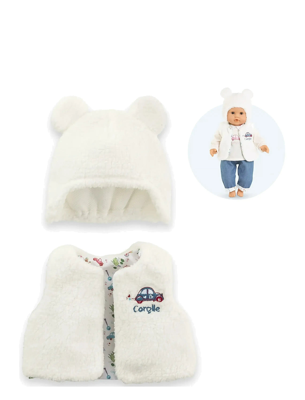 Corolle Corolle Doll Clothes Hat And Vest, 30 cm, 30 cm, White, Dukker & Tilbehør > Dukketøj, Børn
