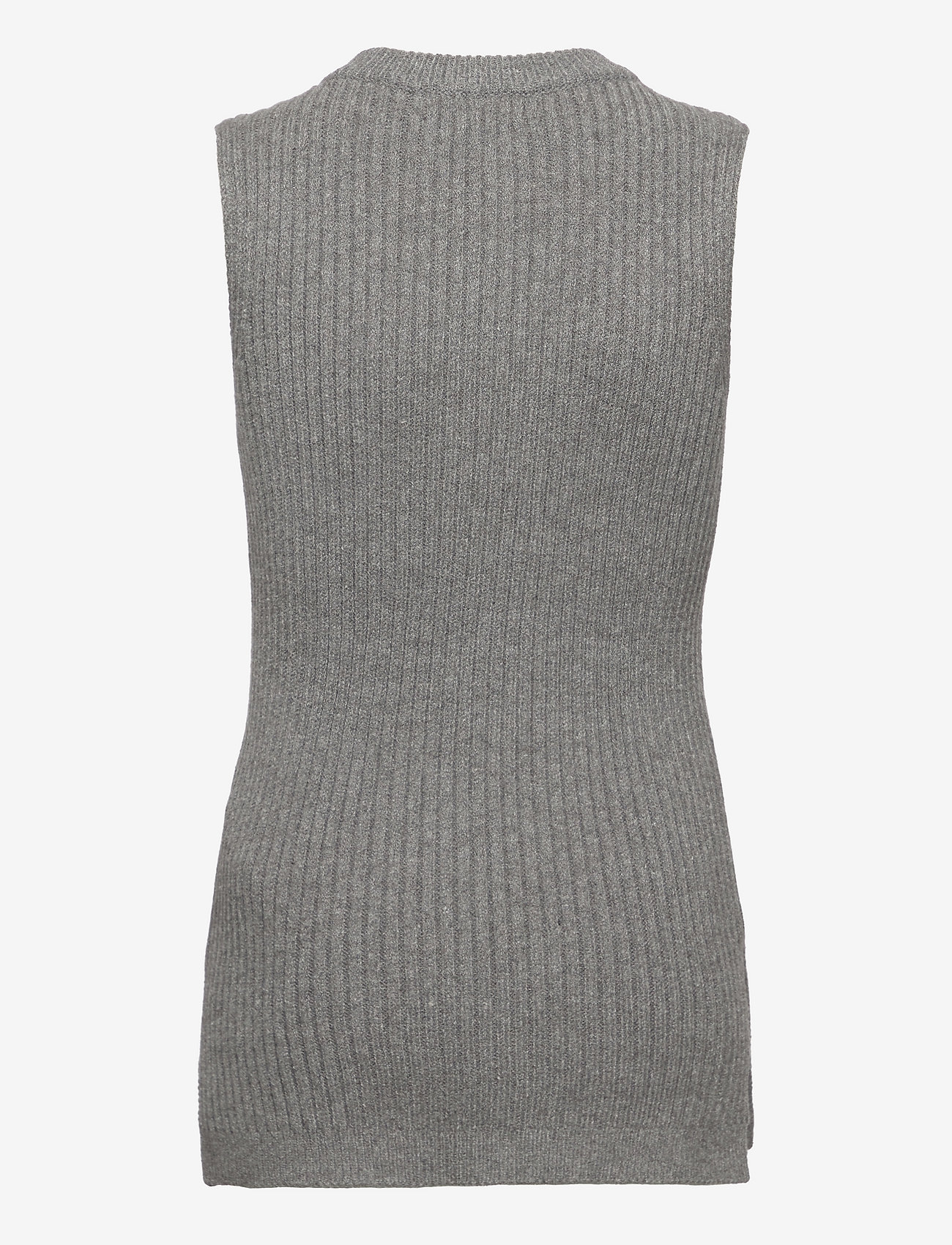 Costbart - CBPenny Long Knitted Slipover - gilets - grey melange - 1