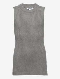 CBPenny Long Knitted Slipover - gilets - grey melange