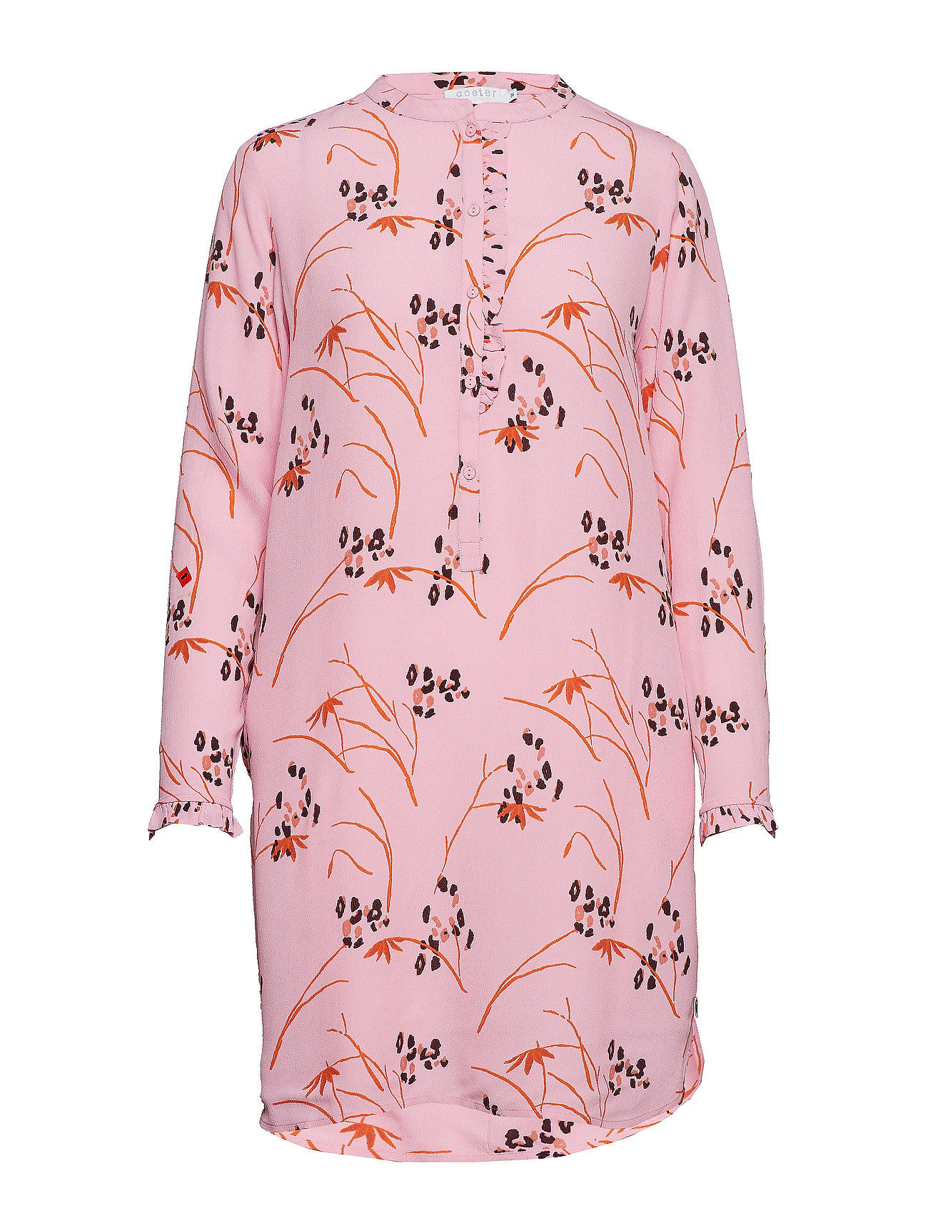 Shirt Dress In Hibiscus Print Jurk Knielengte Roze Coster Copenhagen coster copenhagen kopen in de aanbieding