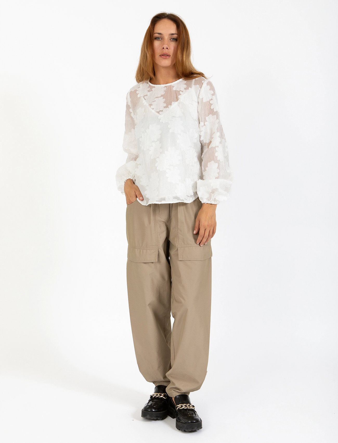 Coster Copenhagen Blouse With Ballon Sleeves, 40, White, Bluser > Langærmede, Dame