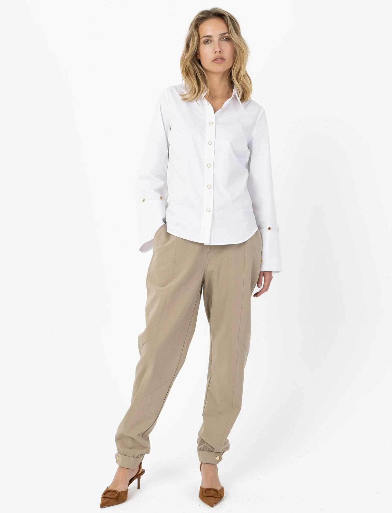 Coster Copenhagen Shirt With Back Pleats, 40, White, Skjorter > Langærmede, Dame