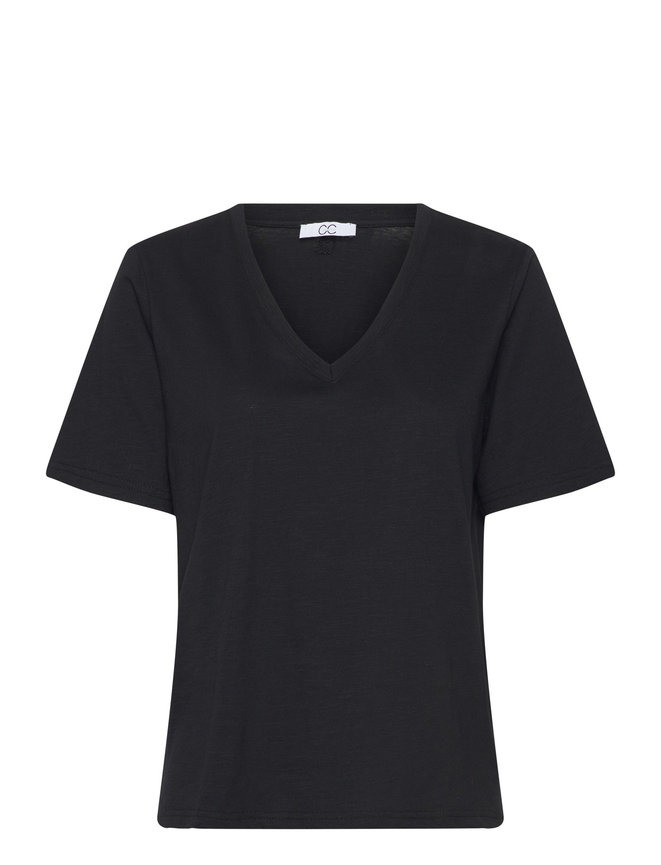 Coster Copenhagen Cc Heart Basic Regular V-Neck T-Shi, XL, Black, T-Shirts & Toppe > Kortærmede, Dame