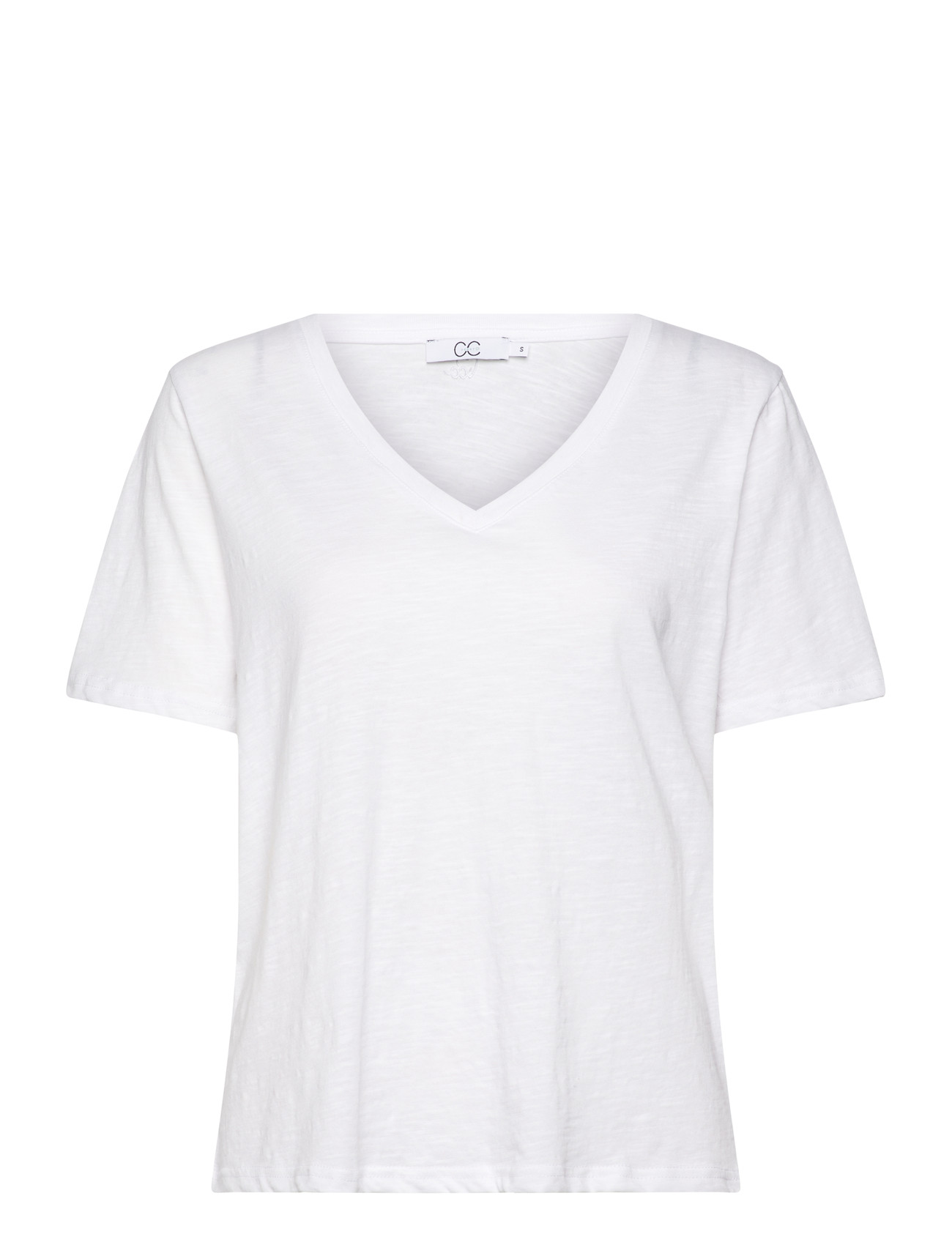 Coster Copenhagen Cc Heart Basic Regular V-Neck T-Shi, M, White, T-Shirts & Toppe > Kortærmede, Dame