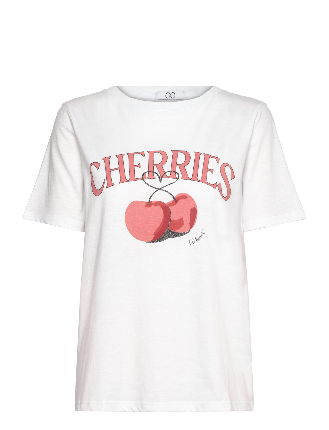COSTER COPENHAGEN Cc Heart Cherries T-Shirt - Mid Sleeve Weiß - XS - Damen