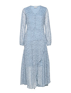 Coster Copenhagen | Midiklänningar | Stort utbud av nya Dress W. Front Breast Pockets In Ra (Rain Print) (959.40 kr