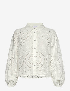 Shirt in broderie anglaise - langærmede bluser - white