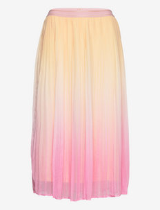 Plisse skirt with dip dye effect - midi nederdele - color fade