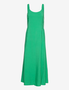 Long dress with open back in bamboo - sukienki wieczorowe - intense green