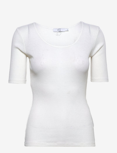 CC Heart silk scoop neck t-shirt - t-shirts - white