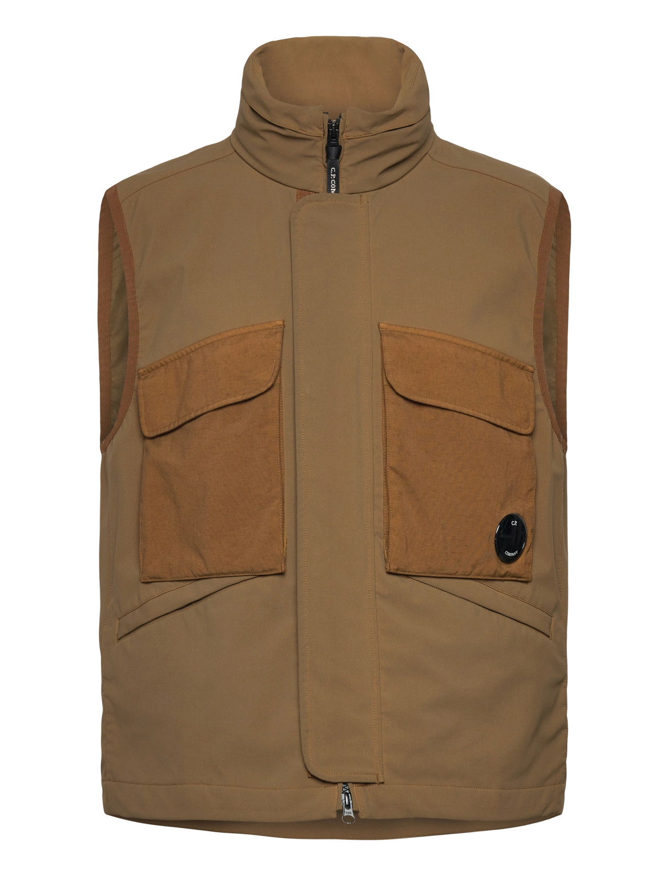 C.P. Company Gd Shell Lens-Detailed Vest, L, Brown, Overtøj > Veste, Herre