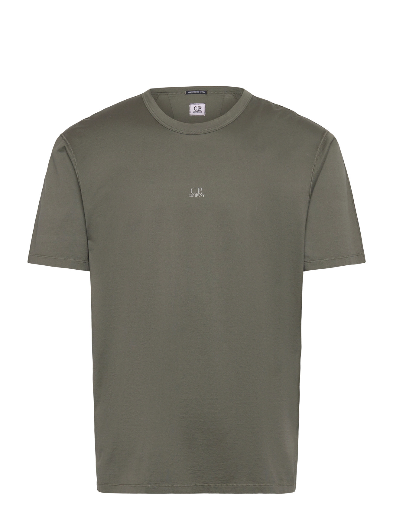 C.P. Company Logo Print T-Shirt, L, Khaki green, T-Shirts > Kortærmede, Herre