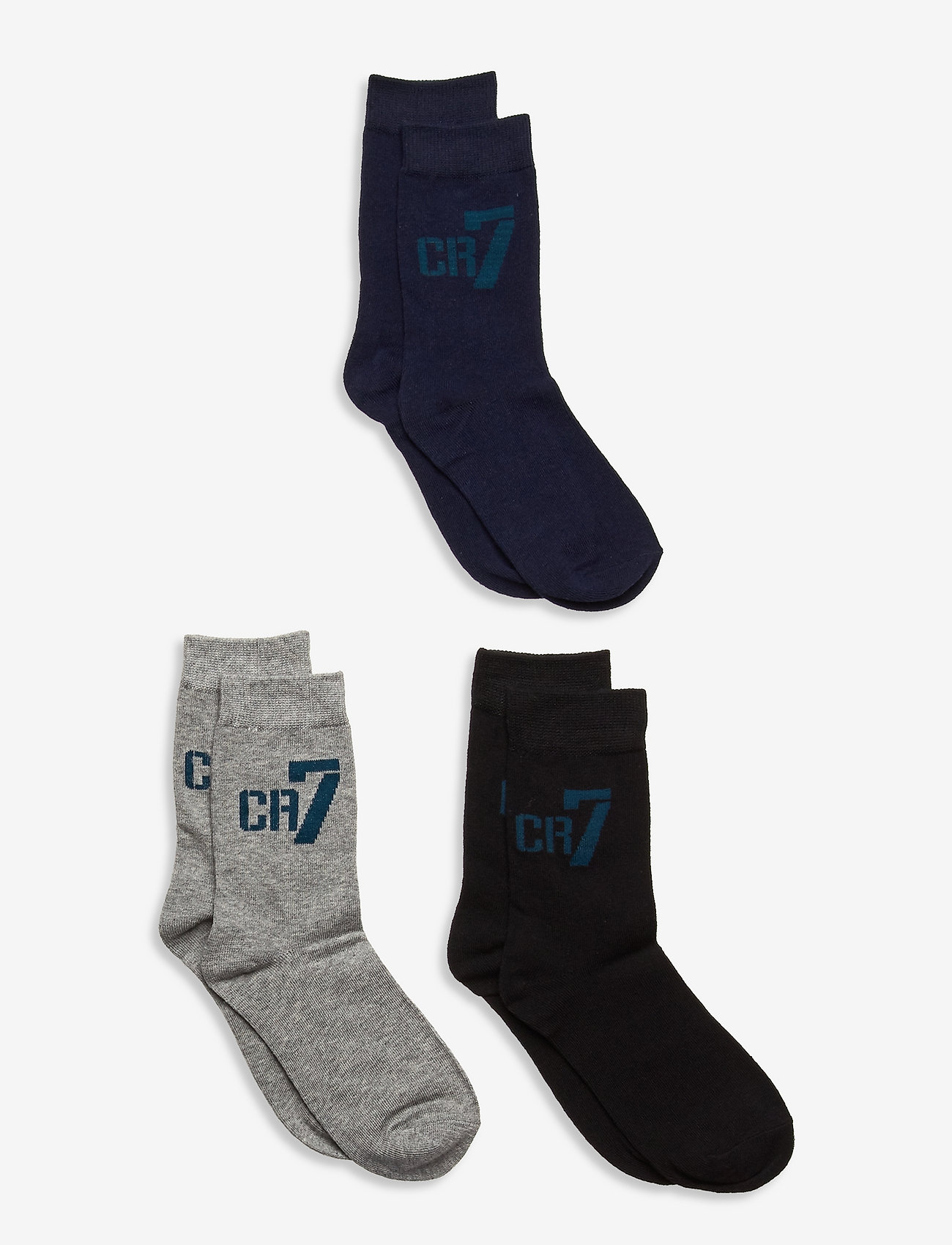 CR7 - CR7 Kids socks 3-pack. - chaussettes & sous-vêtements - black/grey/blue - 0