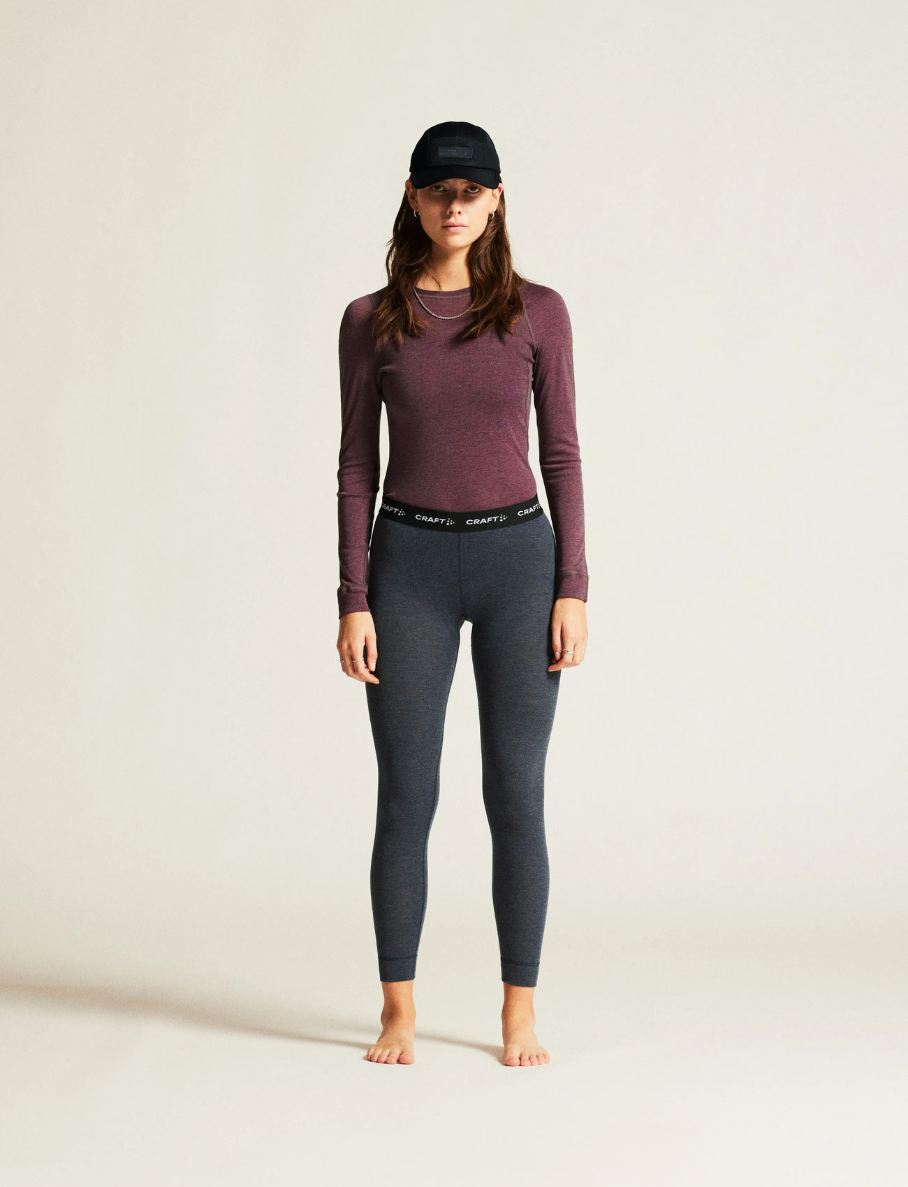 Craft Core Wool Merino Set W, XS, Purple, Overdele > Base Layer Sæt, Dame