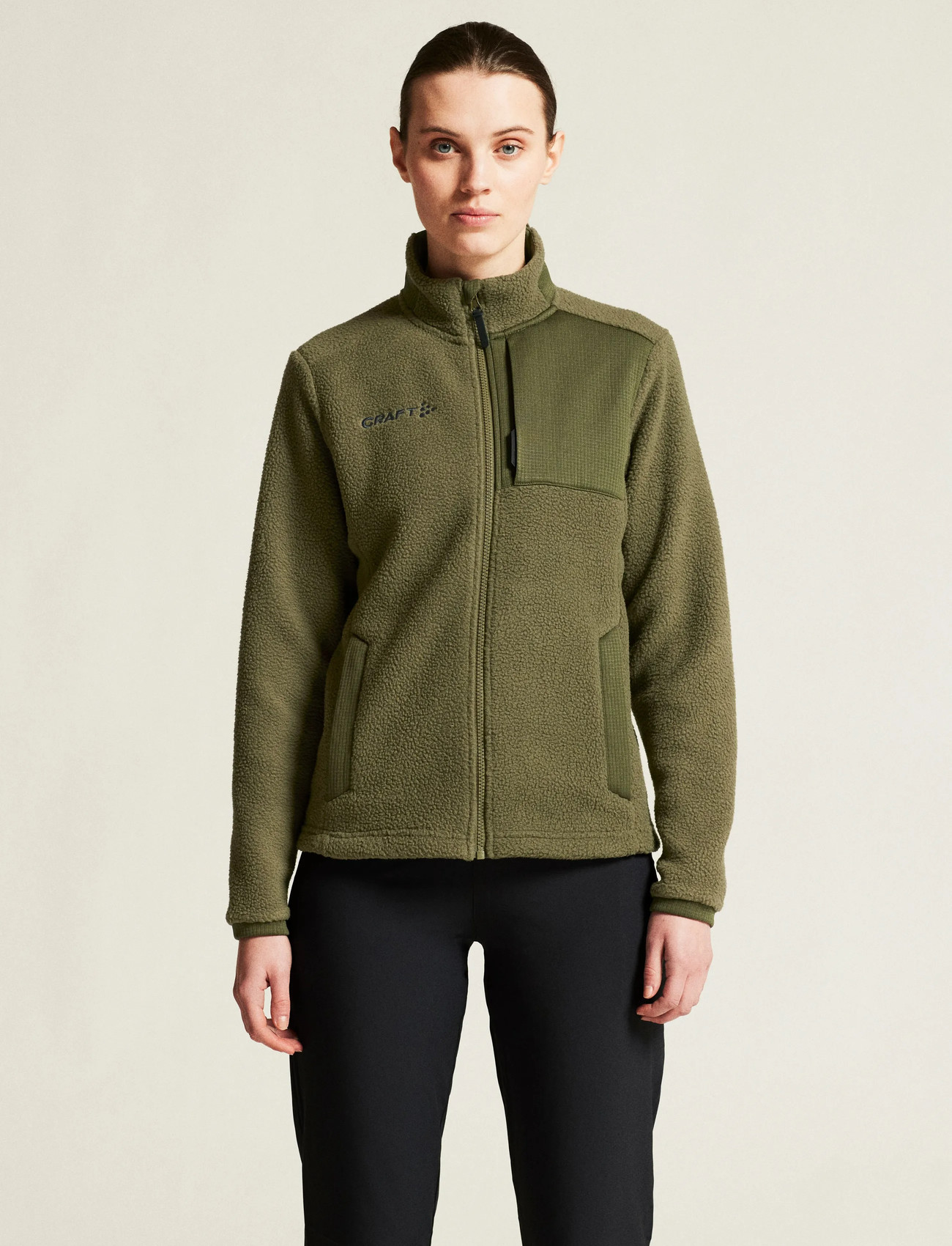 Craft Adv Explore Pile Fleece Jacket W, S, Green, Sweatshirts & Hættetrøjer > Fleeces & Midlayers, Dame