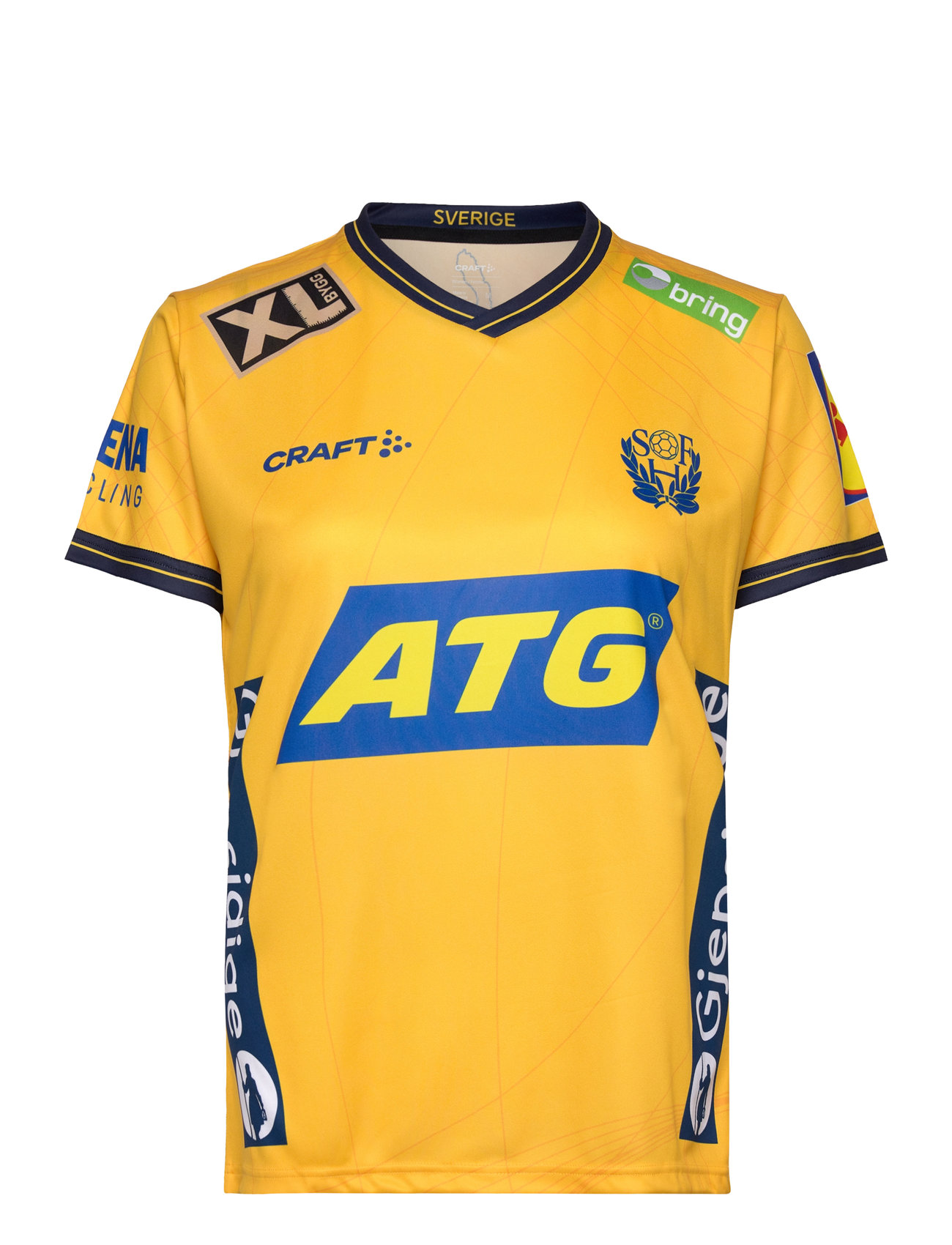 Sweden Handball Replica Tee W Sport T-shirts & Tops Short-sleeved Yellow Craft