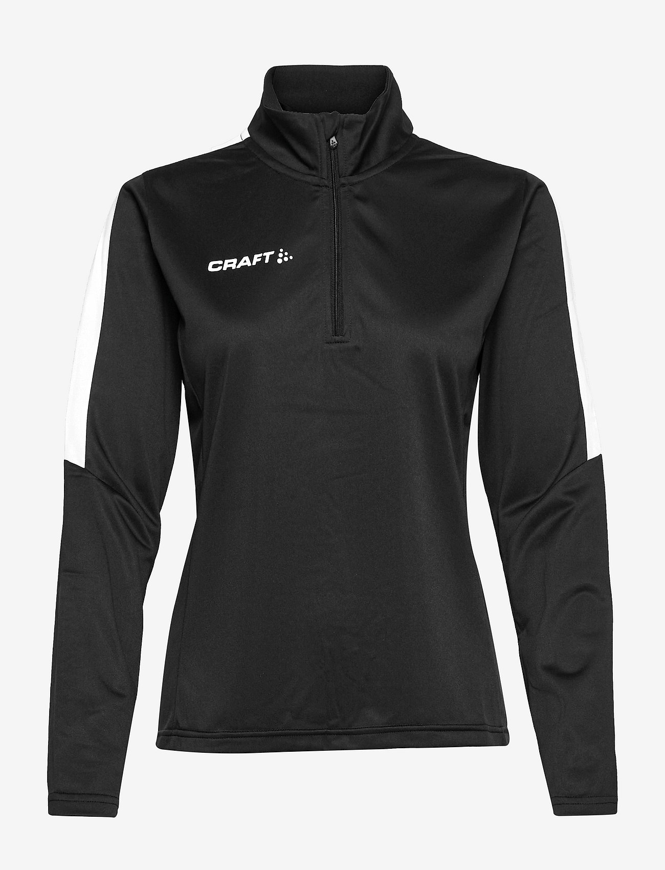 Craft - Progress Halfzip LS Tee W - sweatshirts - black/white - 0