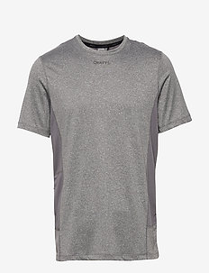 Adv Essence Ss Tee M - t-shirts - dk grey melange