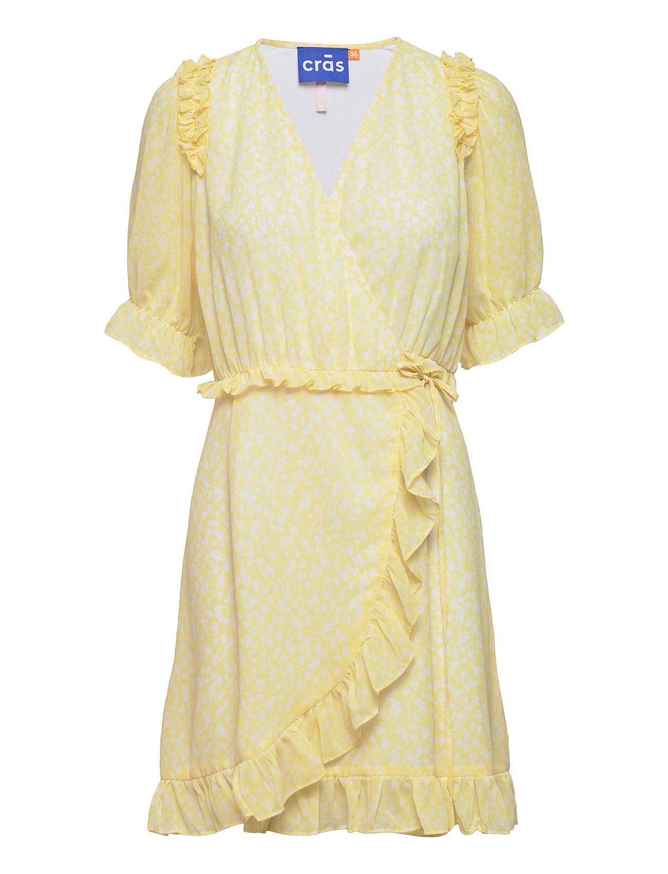 Haleycras Wrap Dress Kort Kjole Yellow Cras