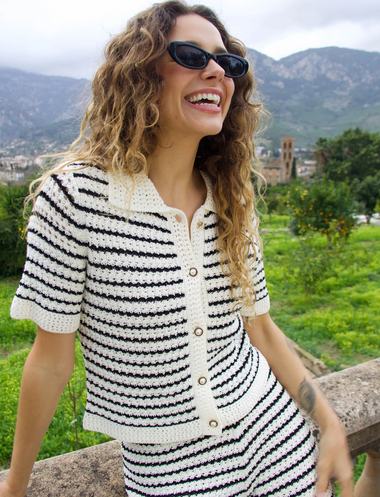 crās Coleencras Knit Blouse, 34, Cream, Bluser > Kortærmede, Dame