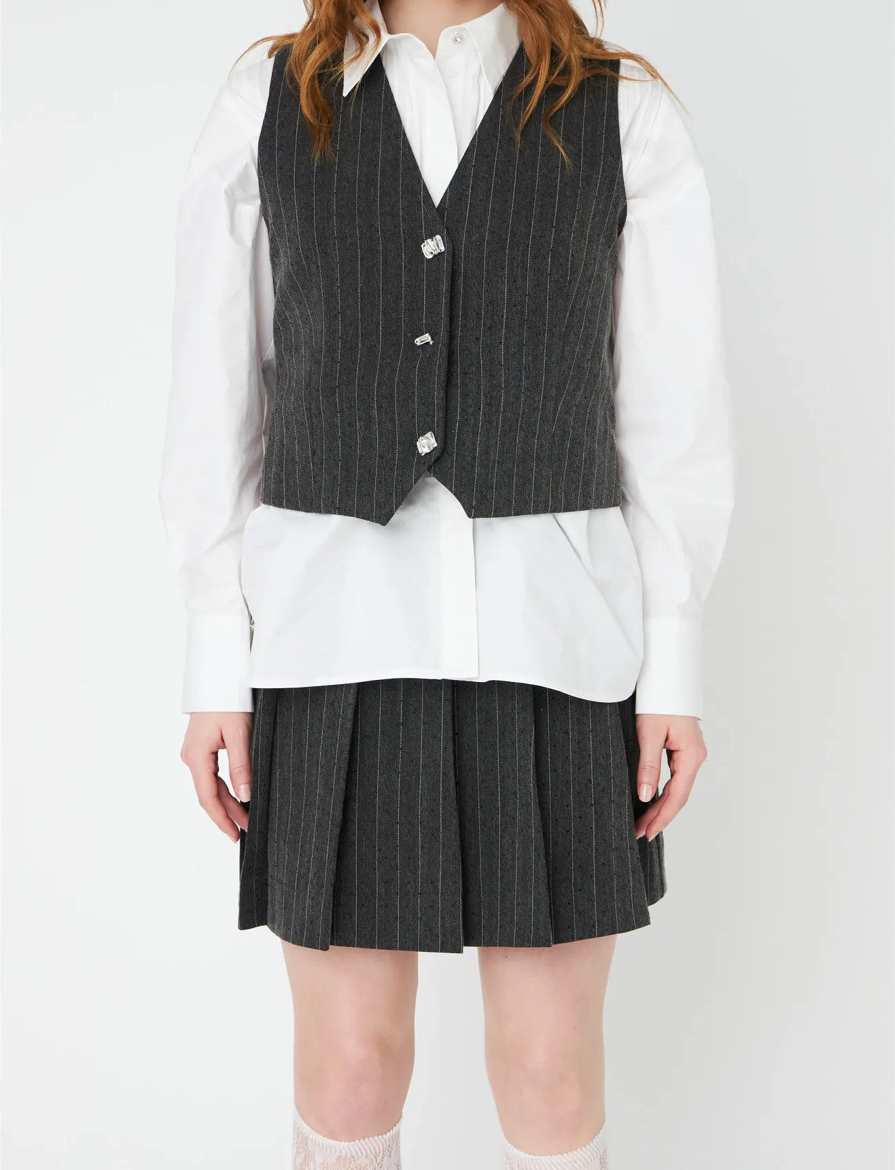 crās Lilimycras Waistcoat, 40, Grey, Blazere > Blazere Uden Ærmer, Dame
