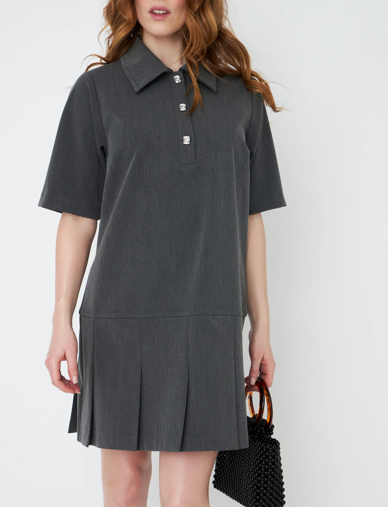 crās Teegancras Dress, 34, Grey, Kjoler > Kort Kjole, Dame
