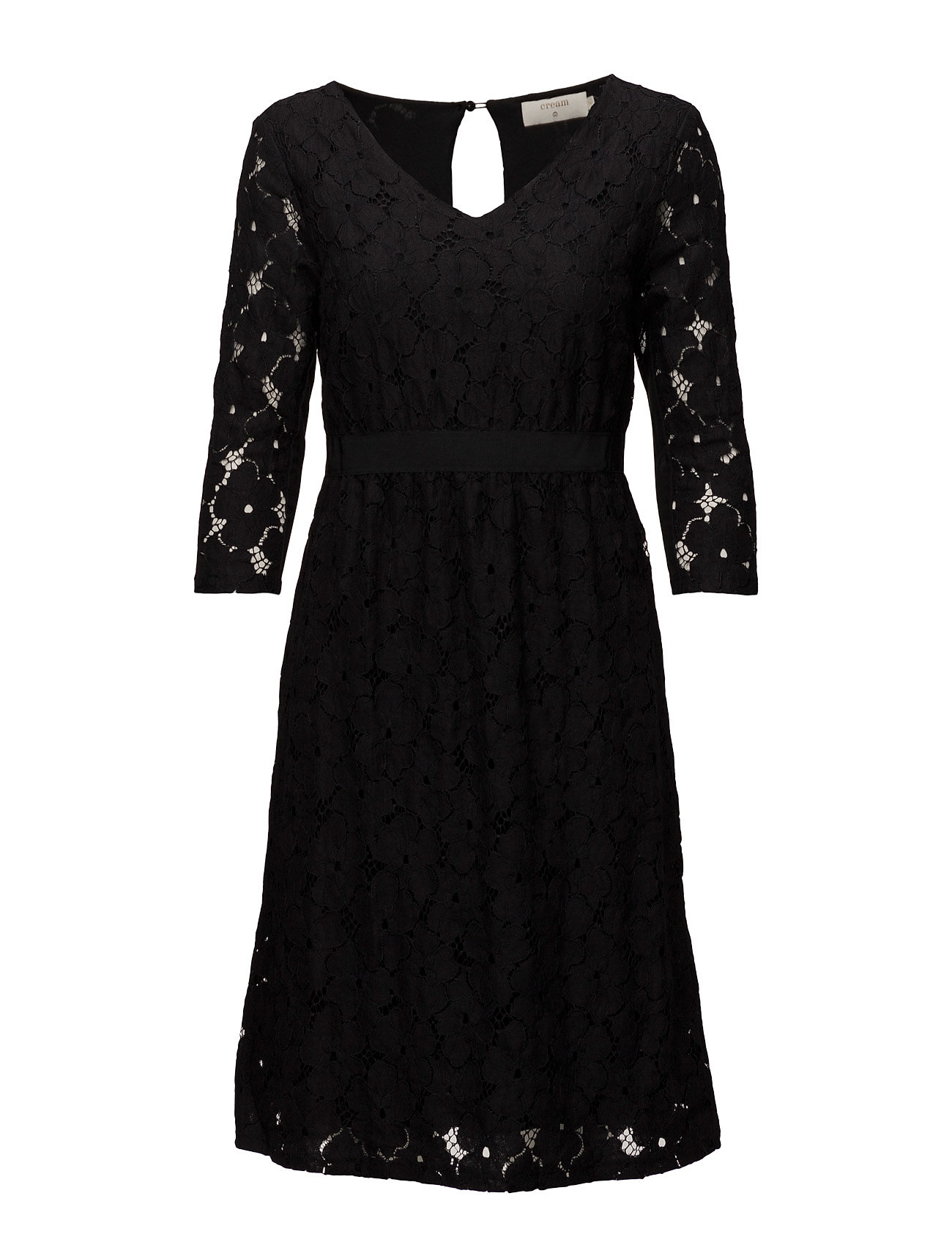 Faly Dress Jurk Knielengte Zwart Cream cream kopen in de aanbieding