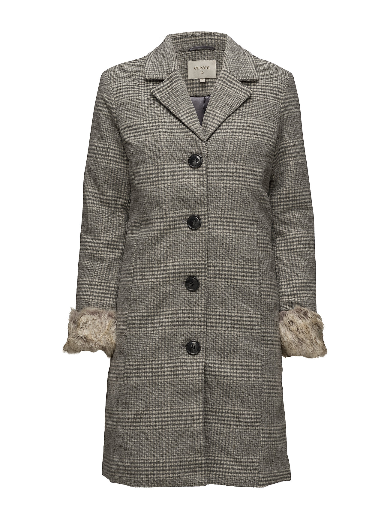 Chloa Coat Wollen Jas Lange Grijs Cream cream kopen in de aanbieding Chloa Coat Wollen Jas Lange Grijs Cream cream kopen in de aanbieding