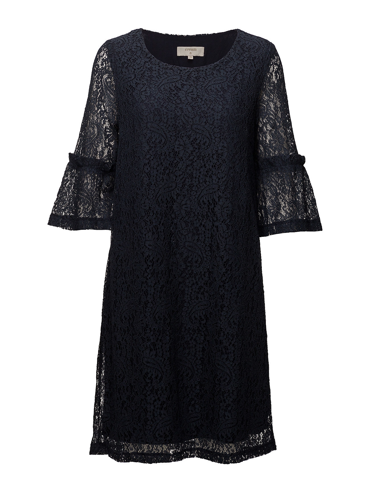 navy and cream lace dress