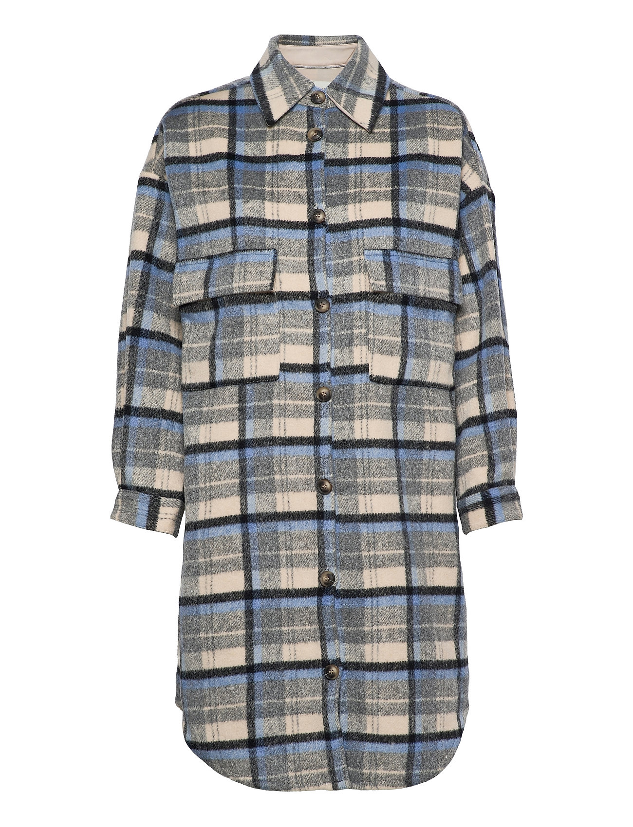 Tara Cr Oz Shirt Jacket Blue Cream