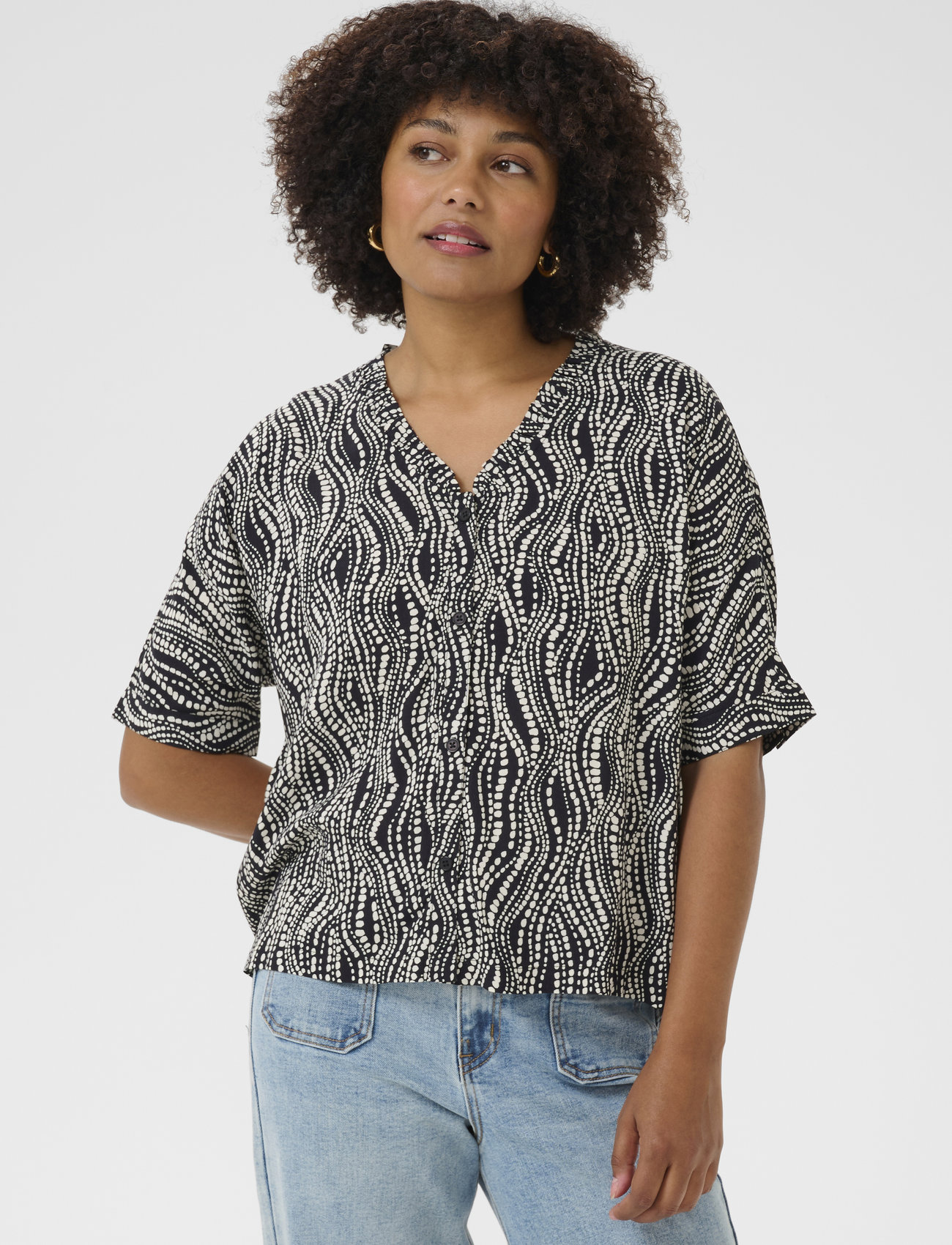 Cream Crtiah Ss Shirt, 34, Black, Bluser > Kortærmede, Dame