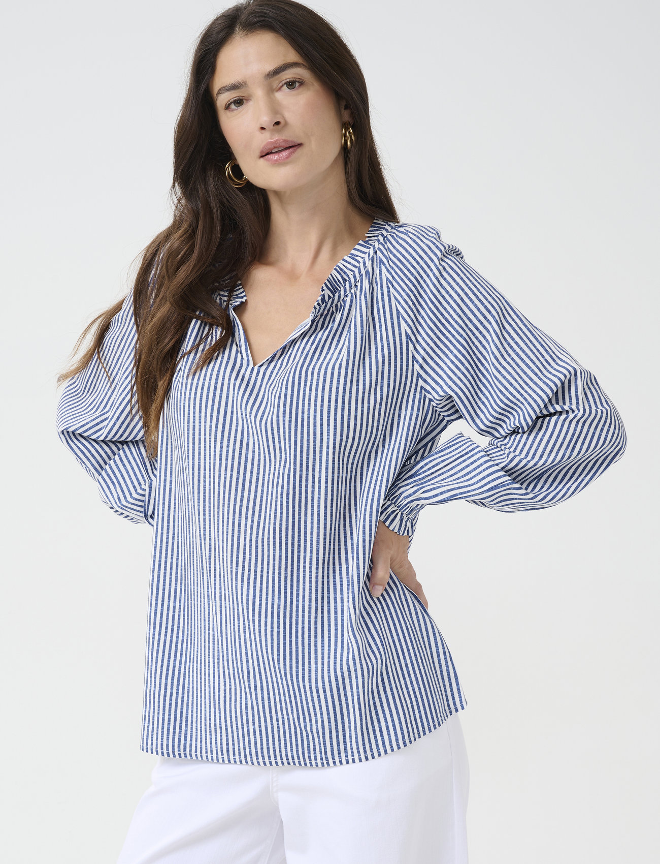 Cream Crtiah Boho Blouse, 40, Blue, Bluser > Langærmede, Dame