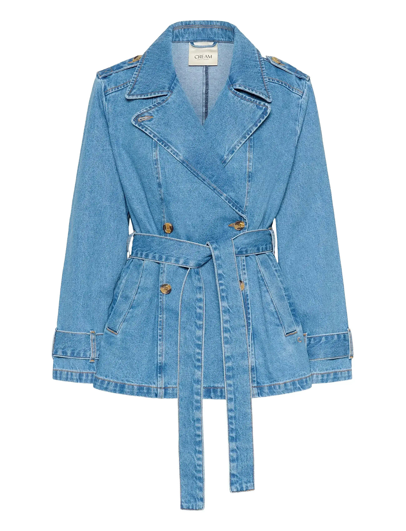CREAM Crmika Kurz Denim Trenchcoat Blau - 36 - Damen