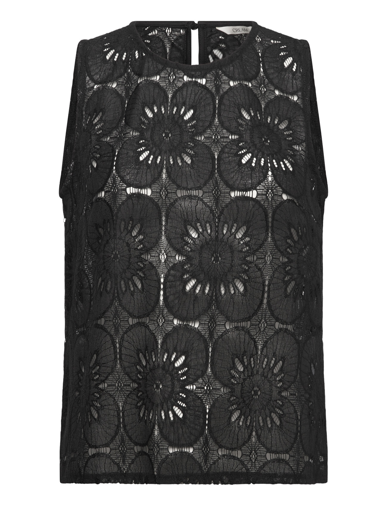 Cream Crlibby Lace Top, 34, Black, Bluser > Uden Ærmer, Dame